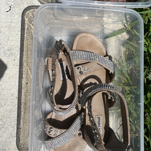 Not Rated Shoes - Brand new NotRated sandals tan and rhinestones no wear marks.